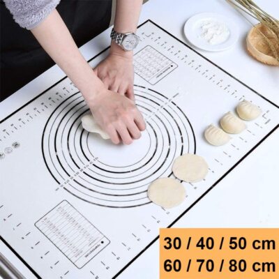 Large Size Silicone Kneading Pad Non-Stick Surface Rolling Dough Mat with Scale