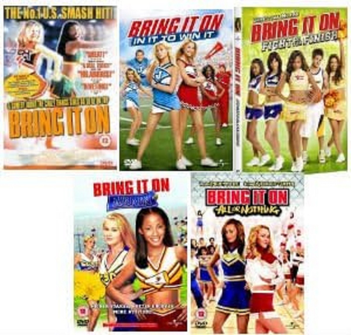 BRING IT ON 1-5 DVD COMPLETE MOVIE COLLECTION FILM PART