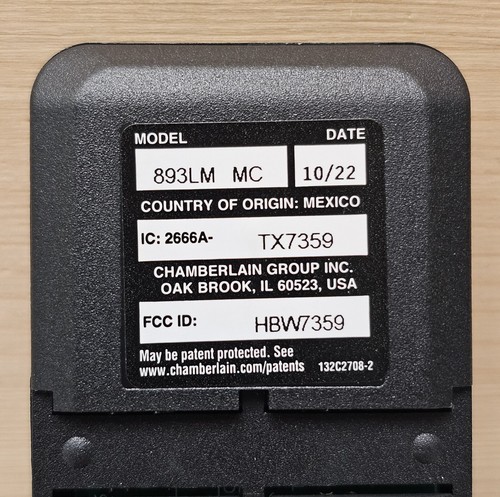 LiftMaster 893LM 3-Tasten Garagentor Fernbedienung HBW7359 OEM Original - Bild 4 von 6