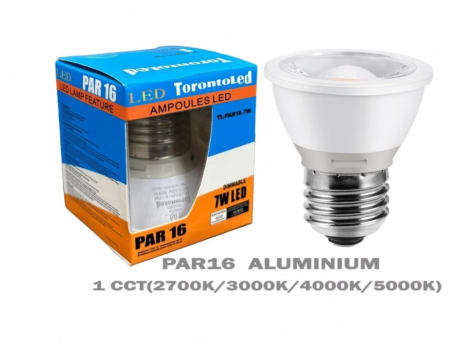 PAR16 LED 10 Pack 3000K cUL&EnergyStar, 7W 60W, 600LM, Dimmable - Image 2 of 4