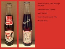 Coca-Cola 10 Oz Bottle - 1985 The Salvation Army - Macomb, IL (Make Offer)