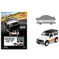 MINI GT LAND ROVER DEFENDER 90 WAGON 1/64 DIECAST MODEL CAR WHITE MGT00378