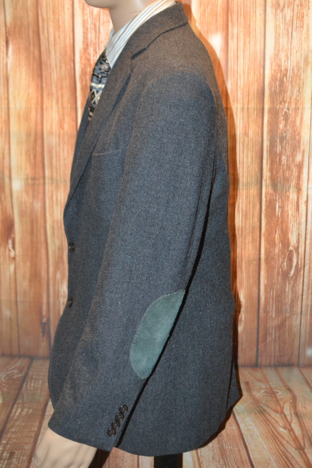 Brooks Brothers Men 1818 Madison Elbow Patch Wool Blend Plaid Sports Coat Sz 41L thumbnail 5