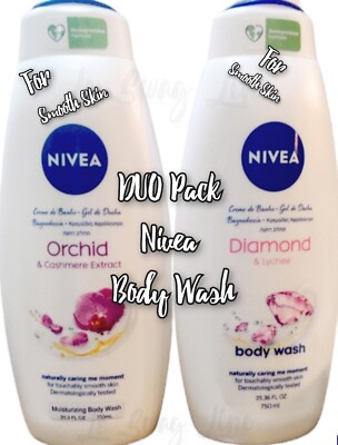 2 Pck Nivea Best Moisturizing  BodyWash Diamond ArganOil &Orchid Smooth 