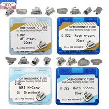 80pcs dental Tubos bucales de ortodoncia 1er 2nd molar Tubo MBT Roth 022 Bondabe