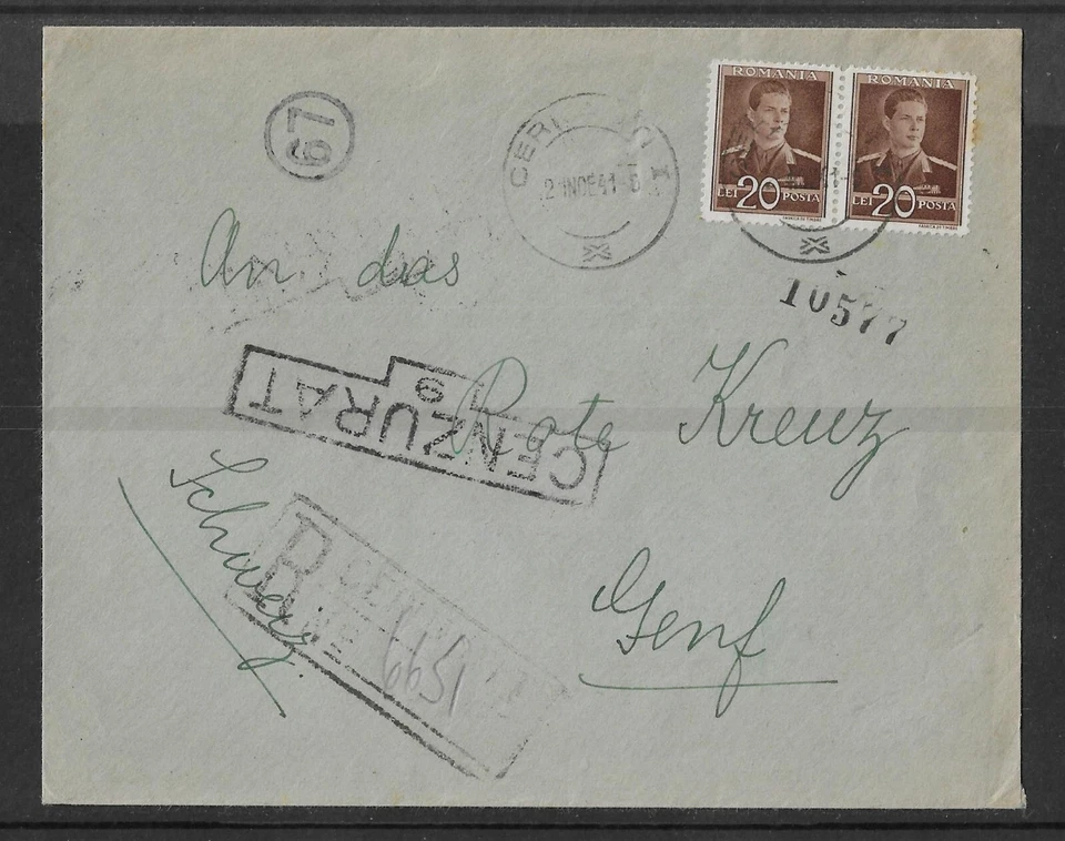 Romania 1941 Censored Cover to Red Cross, Geneva — 第 3/4 张图片