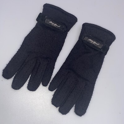 Eddie Bauer Women's Black Gloves, Spandex & Polyester, Palm Patch Polyurthane