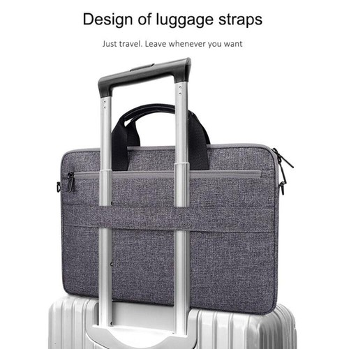 14.1 Inch Laptop Handheld Briefcase Storage Bag - No Shoulder Strap - Grey - Picture 12 of 15