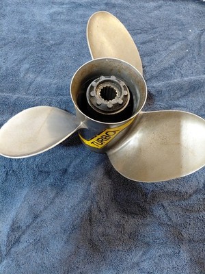 TURBO STAINLESS PROPELLER MERCURY 115 2 STROKE M13 1/4 X 20 LIGHTLY USED
