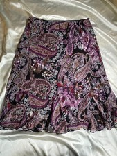 Vintage y2k Purple Paisley Boho Fairy Whimsygoth Midi Skirt XL
