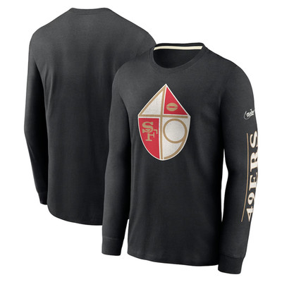 Nike Black San Francisco 49ers Fashion Tri-Blend Long Sleeve T-Shirt Niners Sz M