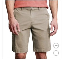 Men's Cargo Shorts Copper Oak Stretch Fabric Flex Waistband Tan Size 34 NWT