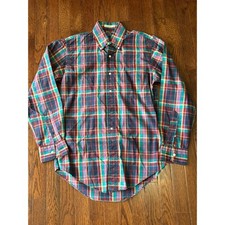 Vintage Popes Madras Plaid Shirt 14.5 32 Ivy Trad Preppy Button Down Cotton