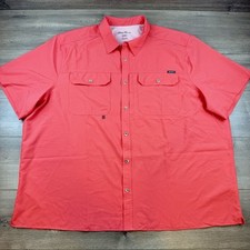 NWT Eddie Bauer Woven Short Sleeve Button Up Vented Tech Shirt Men's 3XL Red