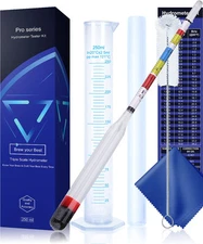 Complete Hydrometer Kit: ABV Brix & Gravity Tester for Wine & Beer Making
