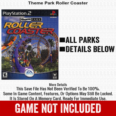 Theme Park Roller Coaster 100% PS2 Memory Card All CHEATS ITEMS