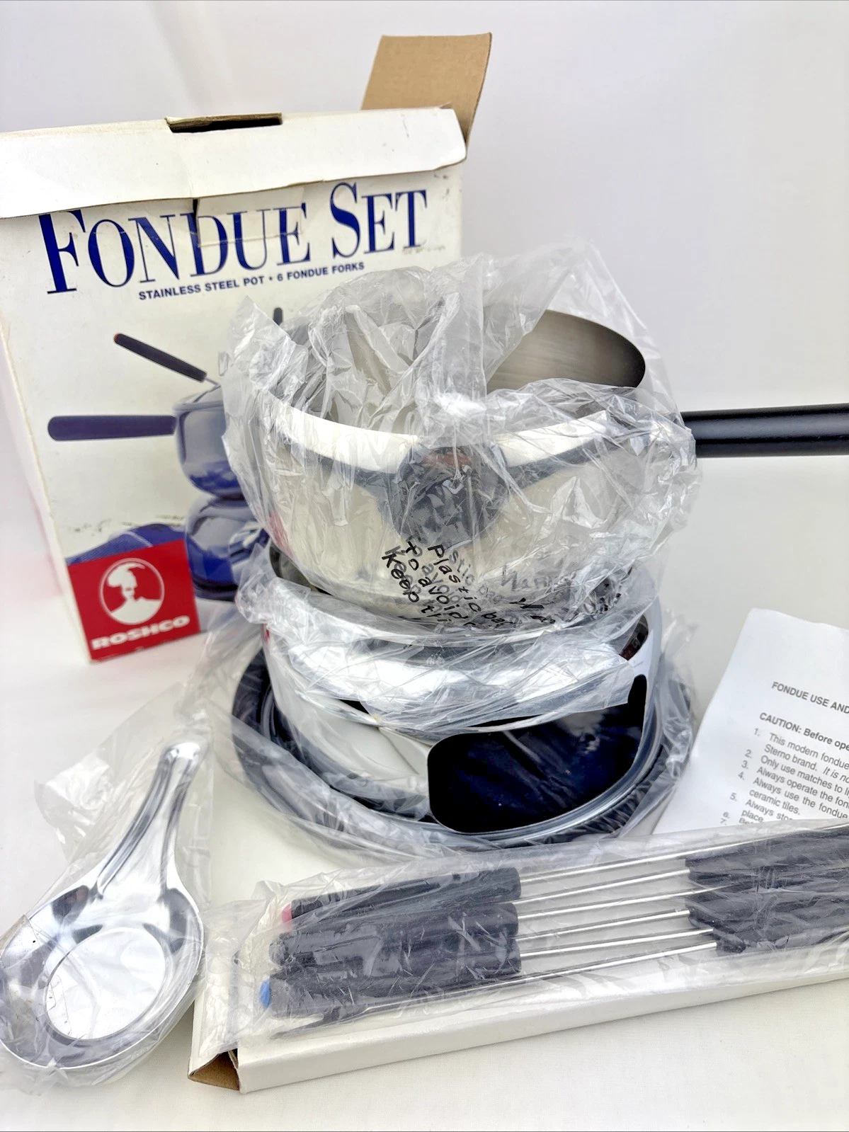 Roshco Fondue Set Stainless Steel With 6 Forks NEW in Open Box ~ FREE Shipping
Opens in a new window