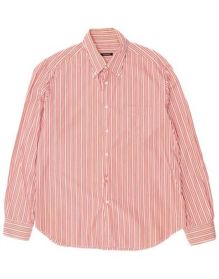 ROCCOBAROCCO Herren Hemd Größe 17 1/2 44 XL rot Nadelstreifen Baumwolle CQ08