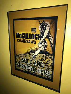 #ad #ad McCulloch Chainsaw Sales Service Hardware Store Man Cave Framed Advertising Sign $24.99