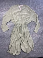 KLEY Sage Green Lyered Tunic Dress Size 20 Drawstring Waist