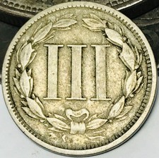 1867 Three Cent Nickel Piece 3C Ungraded Civil War Era US Coin CC29433