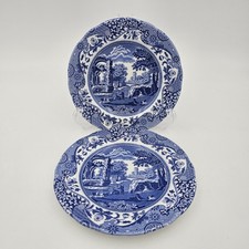 SPODE BLUE ITALIAN BREAD  BUTTER PLATES SET OF 2