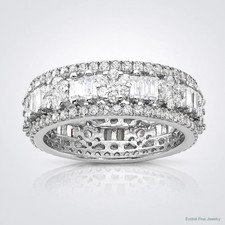 Sterling Silver Rhodium-Plated CZ Eternity Band