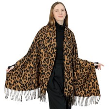 Women Leopard Print Pashmina Winter Scarf Fashion Soft Warm Large Blanket