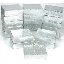 20 Cotton Boxes Silver Pendant Chain Jewelry Displays