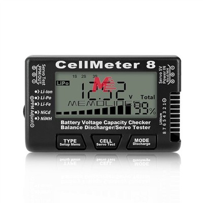 Cellmeter 8 LCD   Capacity Checker Meter For NiMH Nicd LiFe LiPo Li-ion *uq
