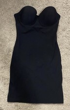 Vintage Y2K Victoria's Secret Strapless Shapewear Slip 36B Black Underwire
