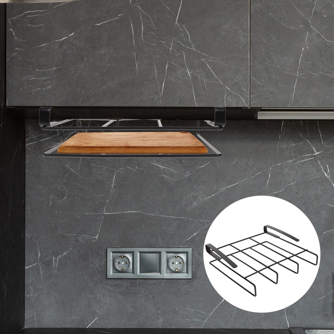 Stainless Steel Under Cabinet Cutting Board Holder, One-Layer Chopping Board ...