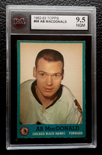 AB McDONALD / CHICAGO BLACKHAWKS 1962-63 TOPPS NHL HOCKEY 62-63 #38 KSA 9.5