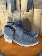 Dolce Vita Boots Womens 8 Sutton Ankle Booties Gray  Blue Suede Heels Side Zip