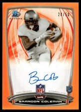 2014 Bowman Chrome Rookie Autographs Orange Refractors Brandon Coleman Auto