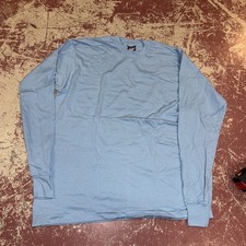 Nos Vintage Screen Stars Blank Long Sleeve T Shirt Baby Blue Xl USA Made