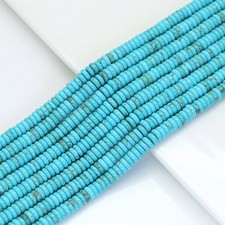 Blue Turquoise smooth Rondelle Beads, Sku U1832