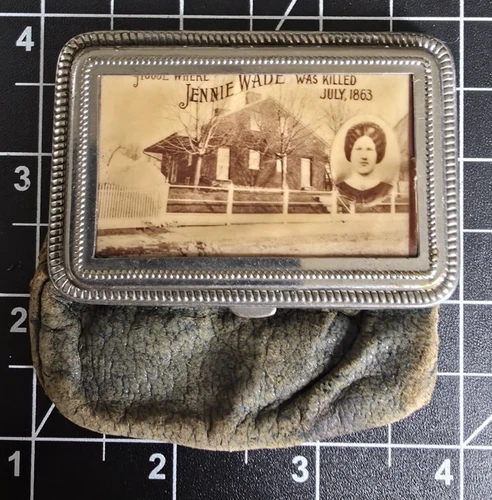 Vintage Gettysburg Jennie Wade House Coin Purse Civil War Souvenir Metal Frame