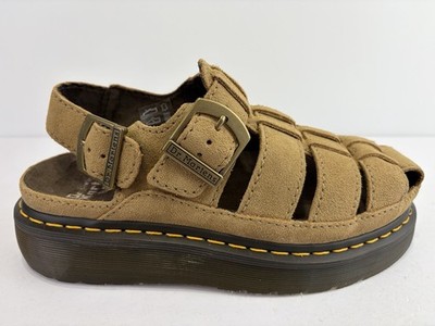 Dr. Martens Wrenlie Savannah Tan Suede Fisherman Sandals Size
