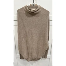 Grade & Gather Womens Large Knit Mock Neck Dolman Sleeve Taupe Sweater