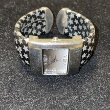 Claire’s Orologio Donna Braccialetto Aperto Cinturino Nero Bianco Stelle