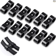12 Pcs 6AN Hose Separator Clamp Fuel Line Mounting Aluminum Brake Clamp Divider