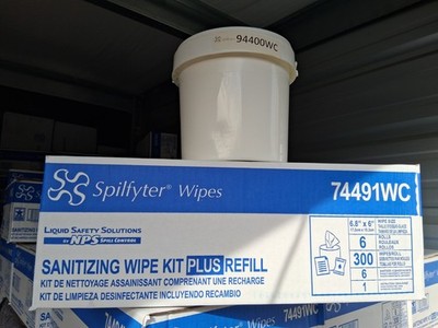 Spilfyter Sanitizing Wipe Kit Plus Refill Hard Surface 6 Pack 74491WC 94400WC