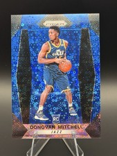 Panini 2017-18 Prizm Donovan Mitchell #117 Blue Disco Rookie Card /175 Utah Jazz. rookie card picture