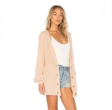 Tularosa Clementine Cardigan Sweater Blush Beige Wool Alpaca Mohair Blend XS