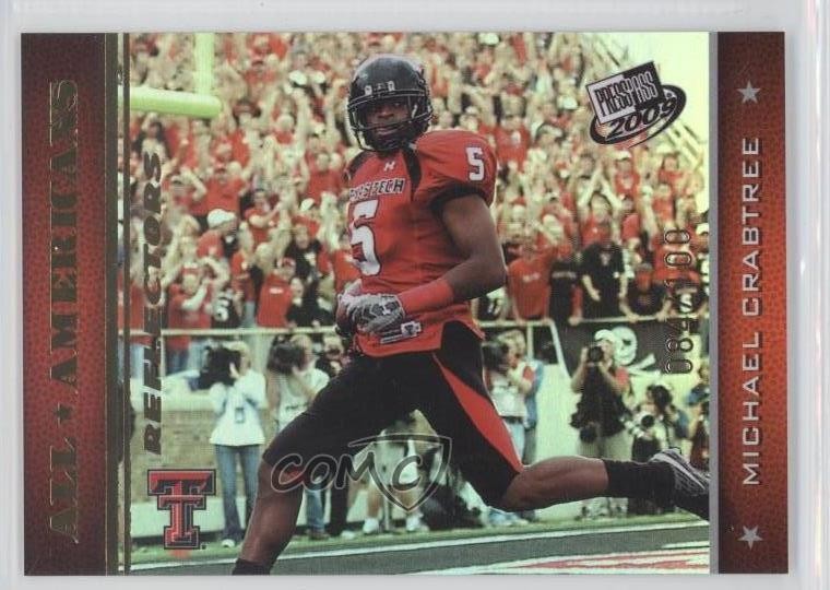 2009 Press Pass All Americans Gold Reflectors Michael Crabtree Rookie RC a4n