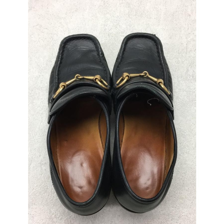 GUCCI Bit Heel Leather Loafers Dress Shoes Size:35/JP:22 Black 141156K Authentic thumbnail 3