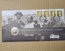 2008 LONDON OLYMPIC CENTENARY TWO 2 POUND COIN FIRST DAY COVER BU BUNC