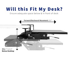 VIVO Black Clamp-on Under Desk Keyboard Tray with Swinging Height Adjustment