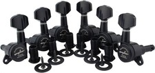 Black Guitar Locking Tuners 3L  3R - 1:18 Precision Tuning Pegs for All Styles
